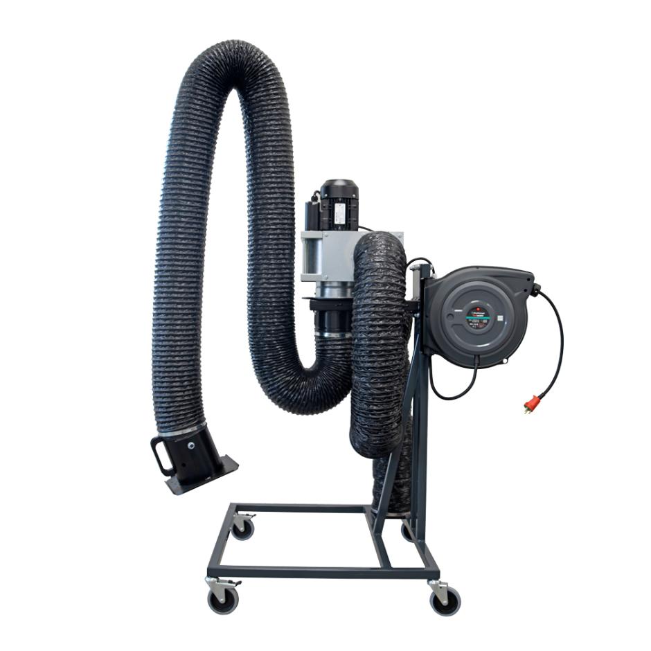 Mobil udsugningsarm med ventilator og kabelopruller