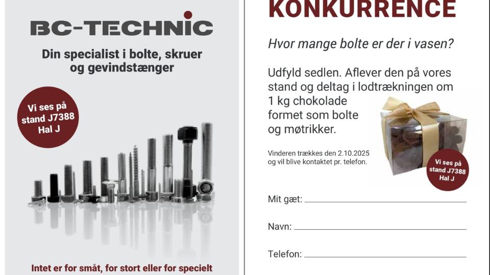 🎉 Gæt antallet af bolte – og vind 1 kg bolte & møtrikker af chokolade! 🍫🔩